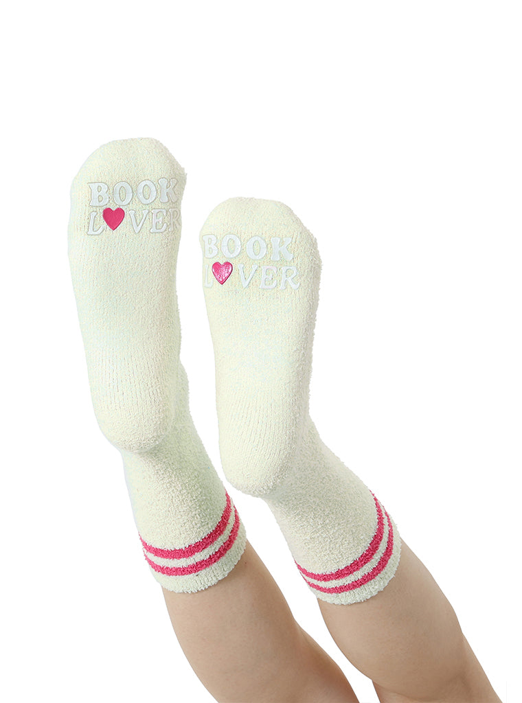 living royal Book Lover Fuzzy Crew Socks