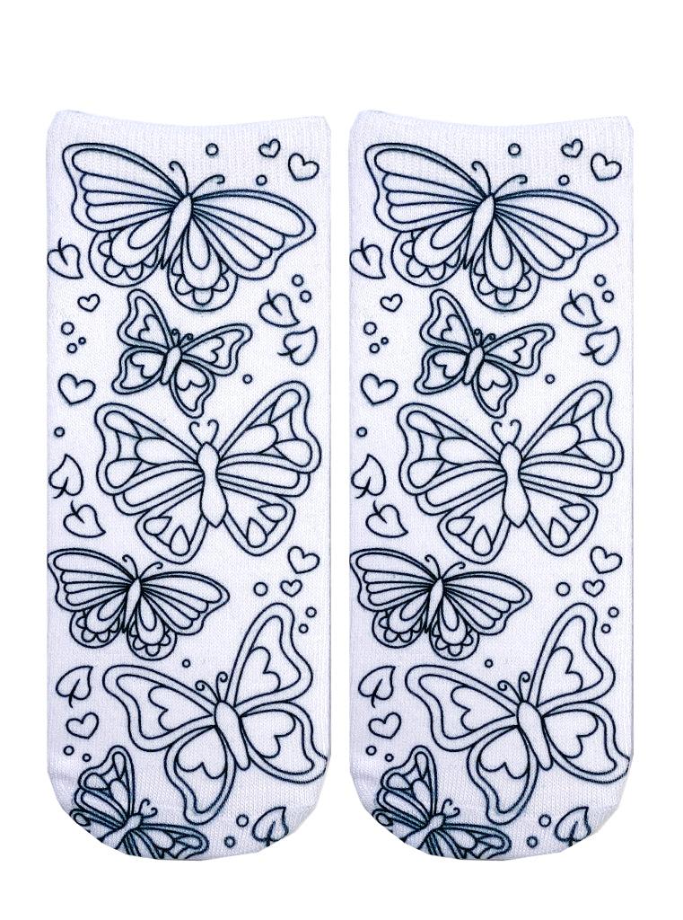 Living Royal Butterfly Coloring Sock