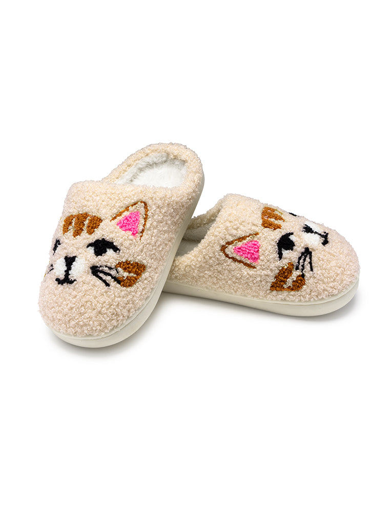 Living Royal Cat Face Kids Slippers