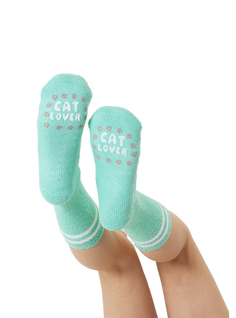 living royal Cat Lover Fuzzy Crew Socks