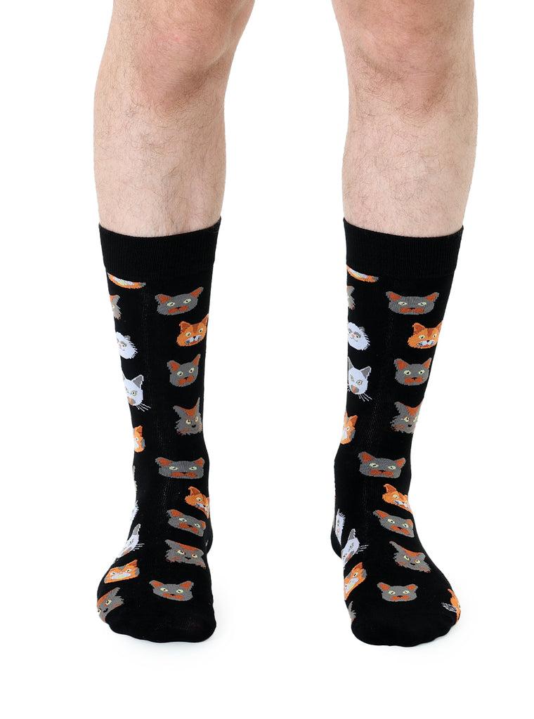Living Royal Cat Mens Bamboo Crew Socks