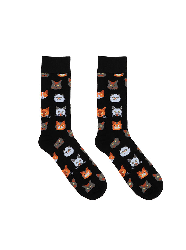 Living Royal Cat Mens Bamboo Crew Socks
