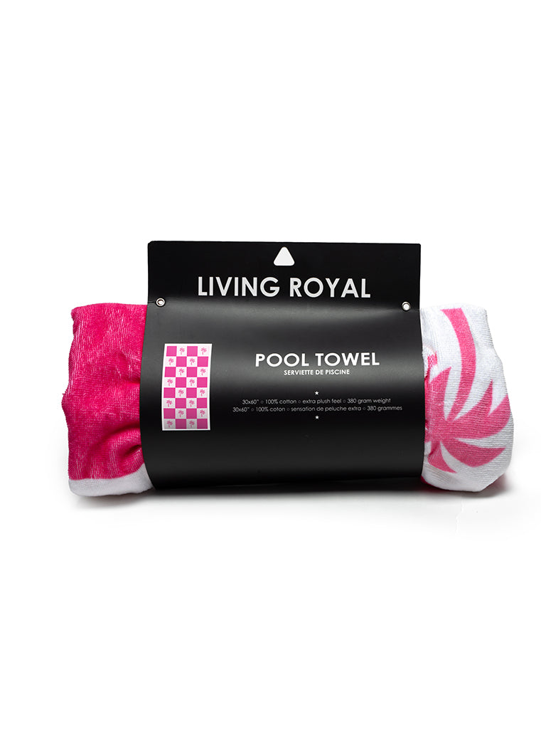 Living Royal Checker Palm Pool Towel