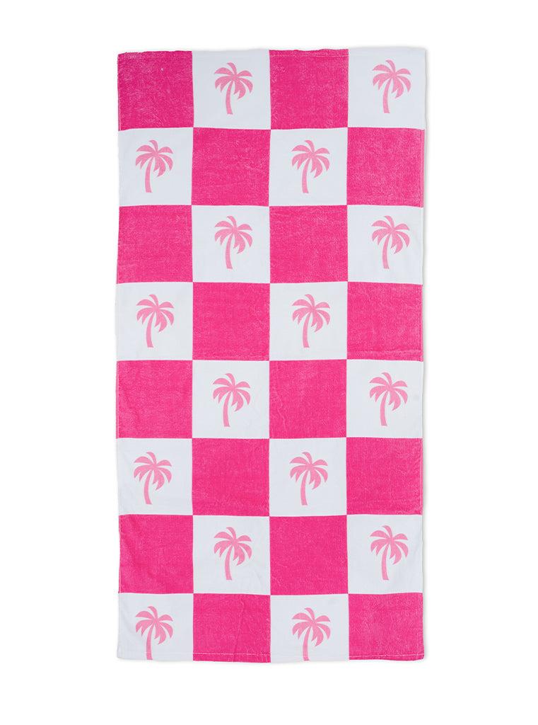 living royal Checker Palm Pool Towel