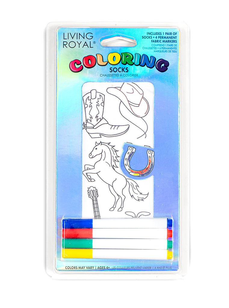 living royal Cowboy Coloring Sock