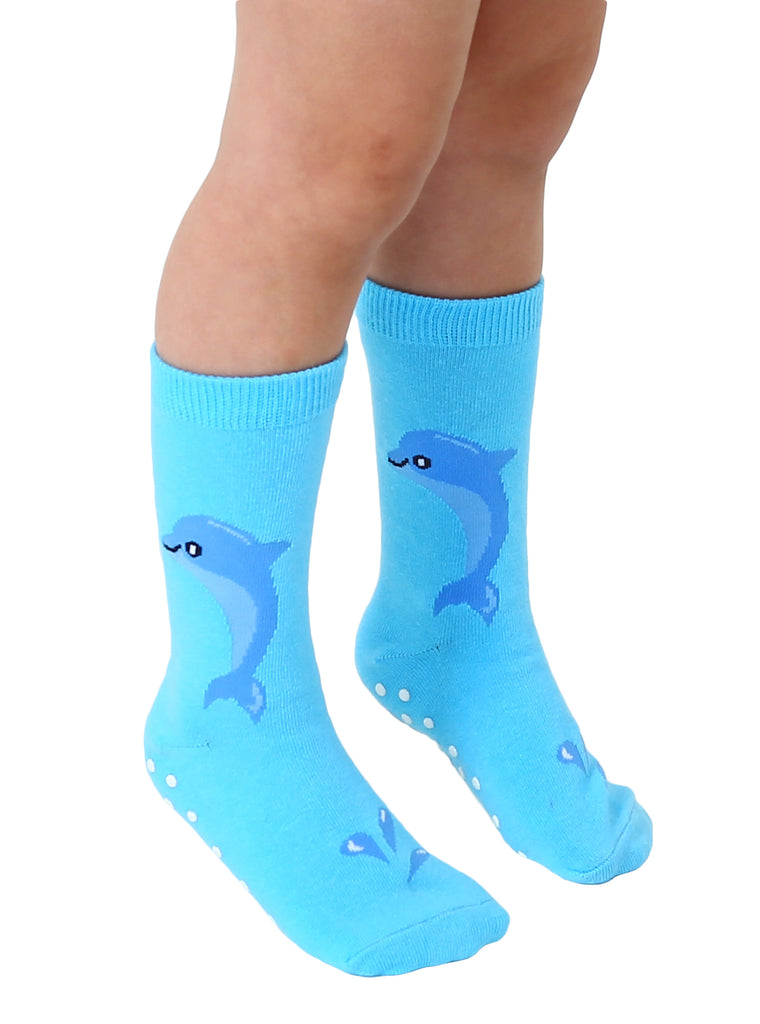 Living Royal Dolphin 3D Kids Crew Sock