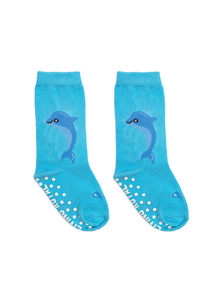 Living Royal Dolphin 3D Kids Crew Sock