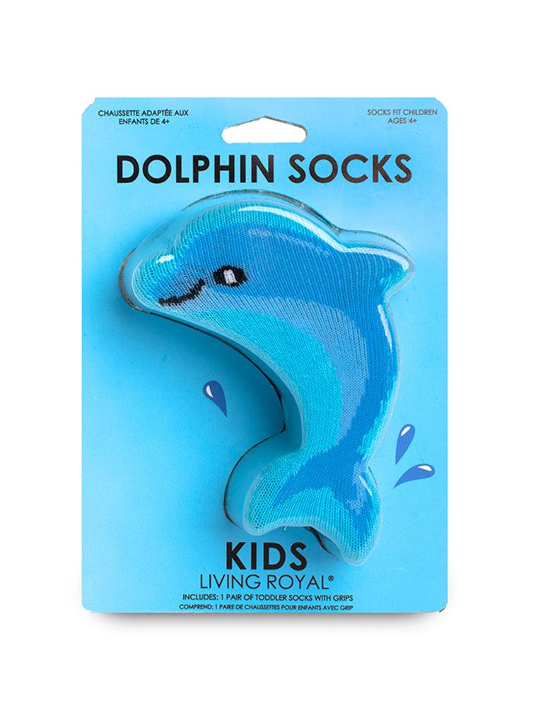living royal Dolphin 3D Kids Crew Sock