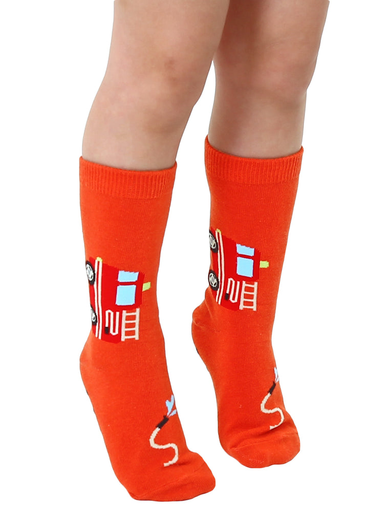 Living Royal Fire Truck 3D Kids Crew Sock