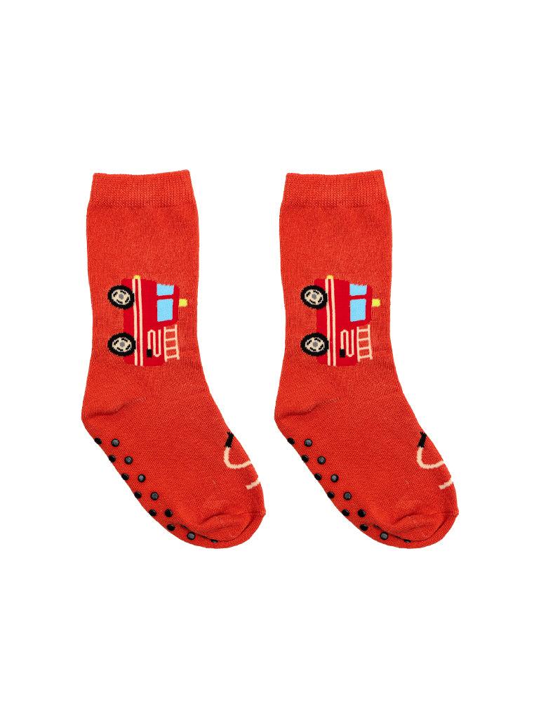 Living Royal Fire Truck 3D Kids Crew Sock