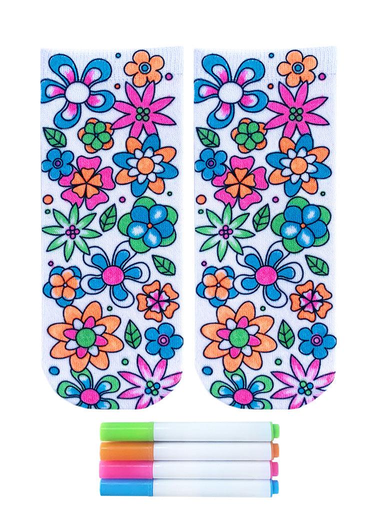 Living Royal Flower Party Coloring Socks