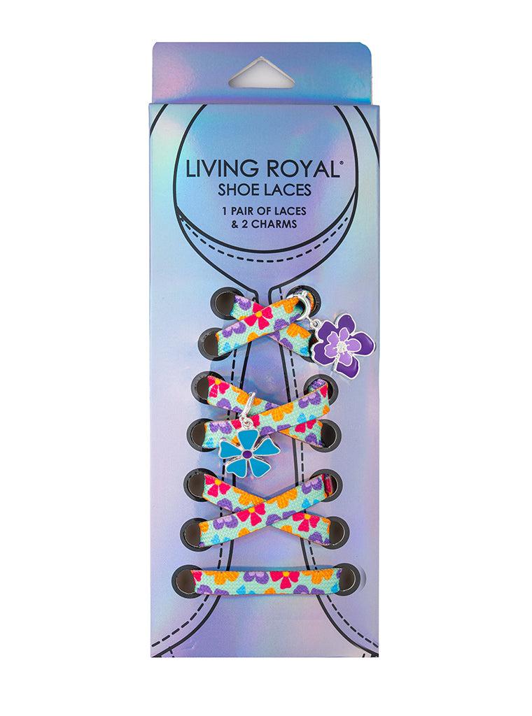 living royal Flower Power Shoelaces + Charm Set