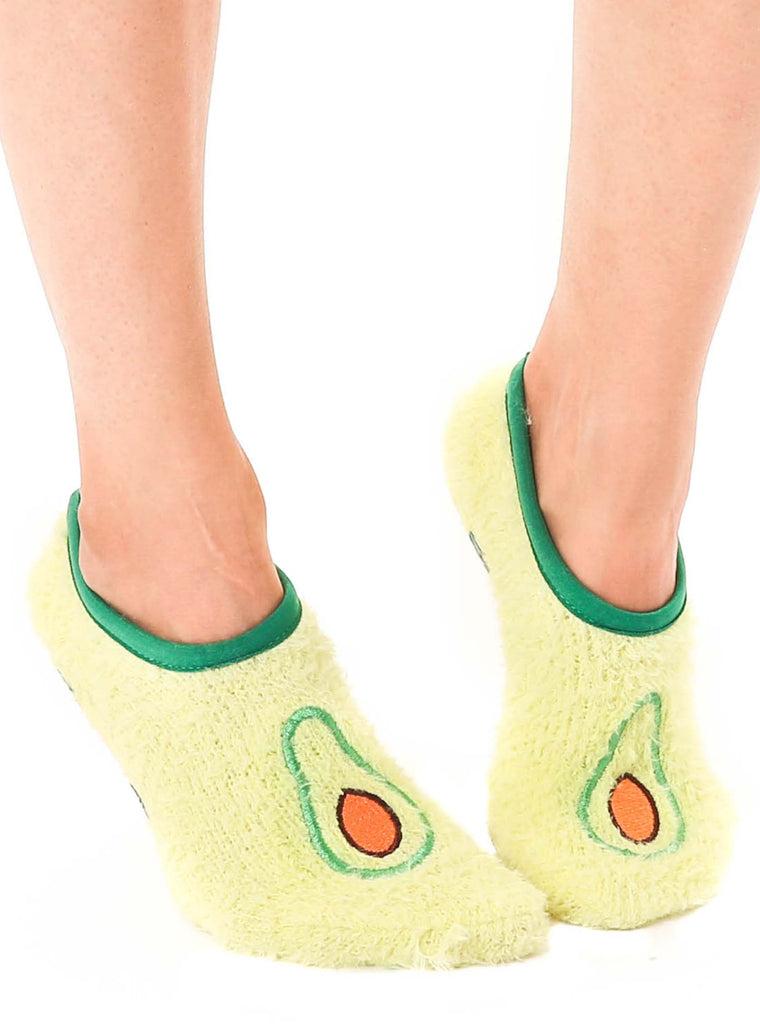 living royal Fuzzy Avocado Slipper Socks