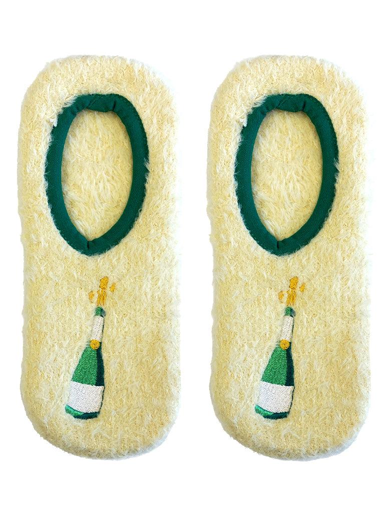 Living Royal Fuzzy Champagne Slipper Socks