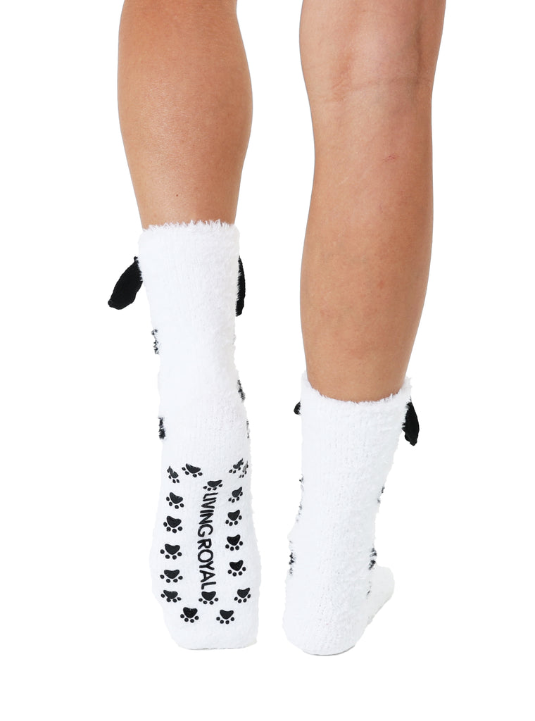 Living Royal Fuzzy Dalmatian Crew Socks