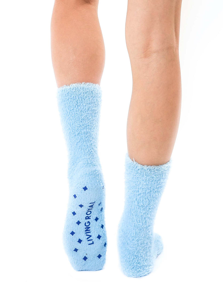 Living Royal Fuzzy Evil Eye Crew Socks