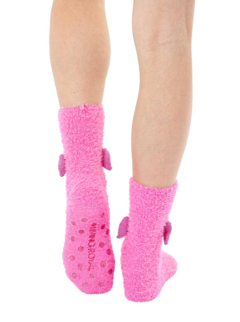 Living Royal Fuzzy Flamingo Crew Socks