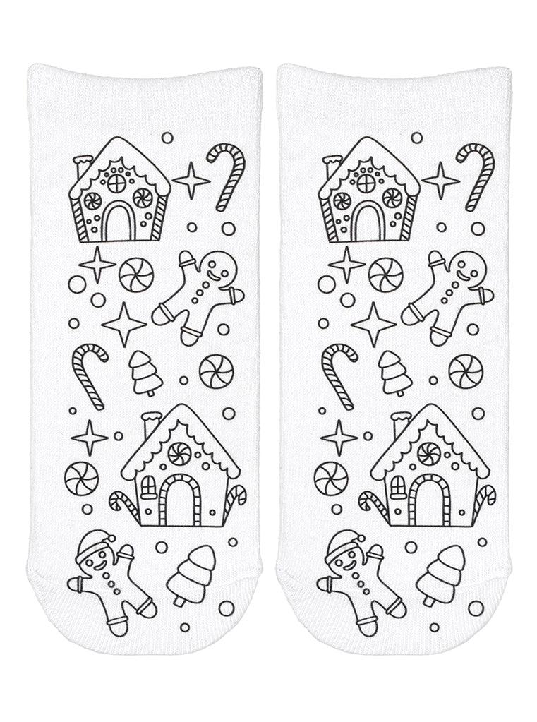 Living Royal Gingerbread House Coloring Socks