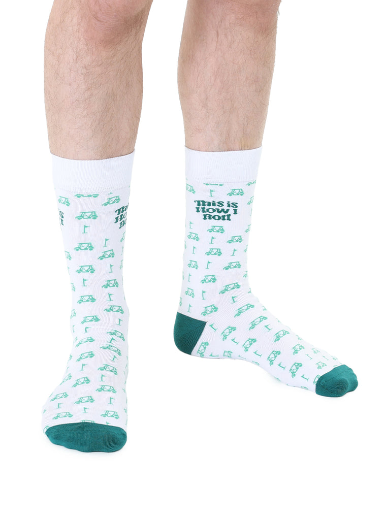 living royal Golf Cart Mens Bamboo Crew Socks