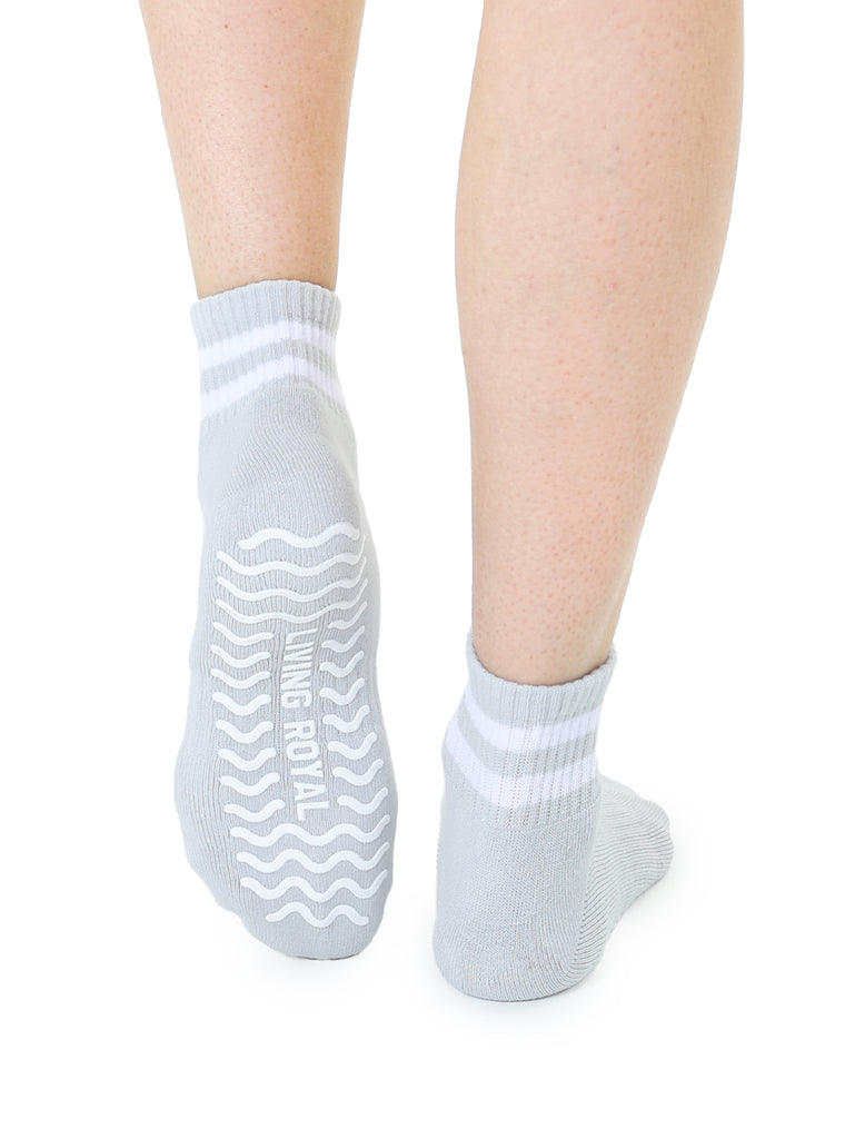 Living Royal Grey Stripe Grip Socks
