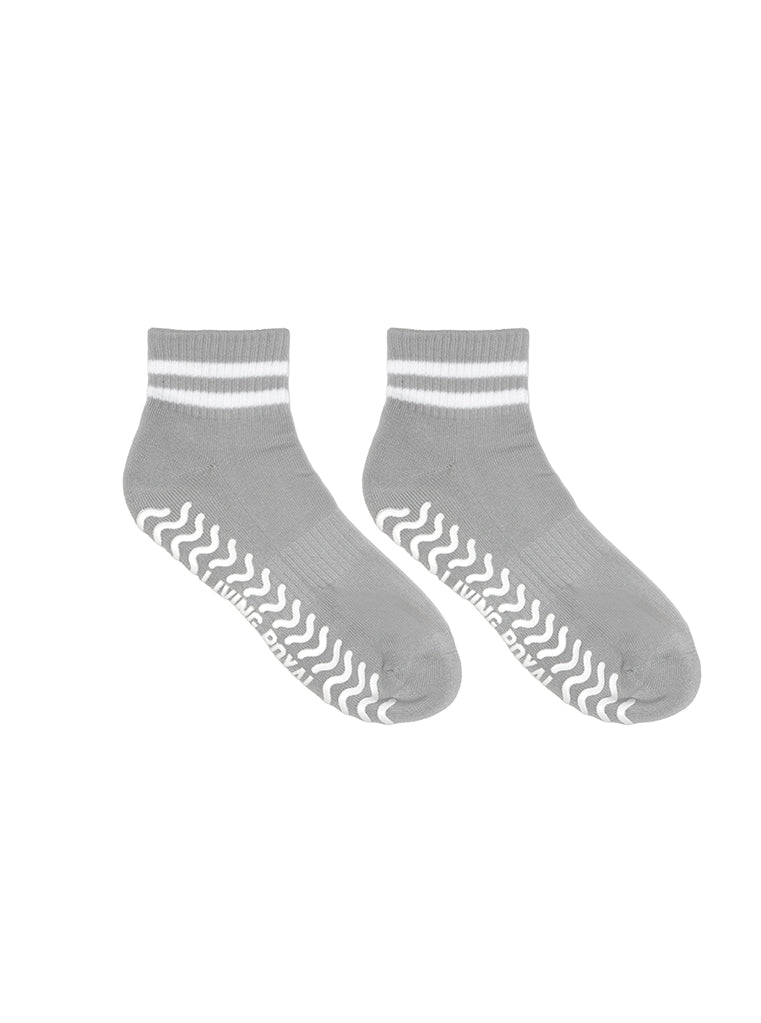 Living Royal Grey Stripe Grip Socks