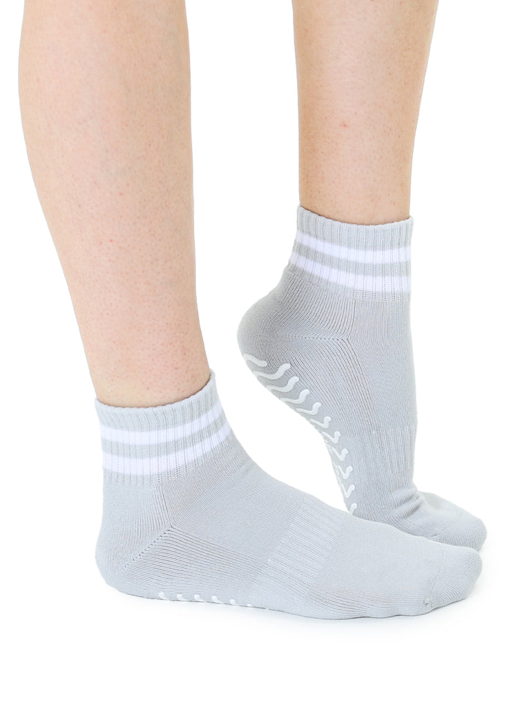 living royal Grey Stripe Grip Socks