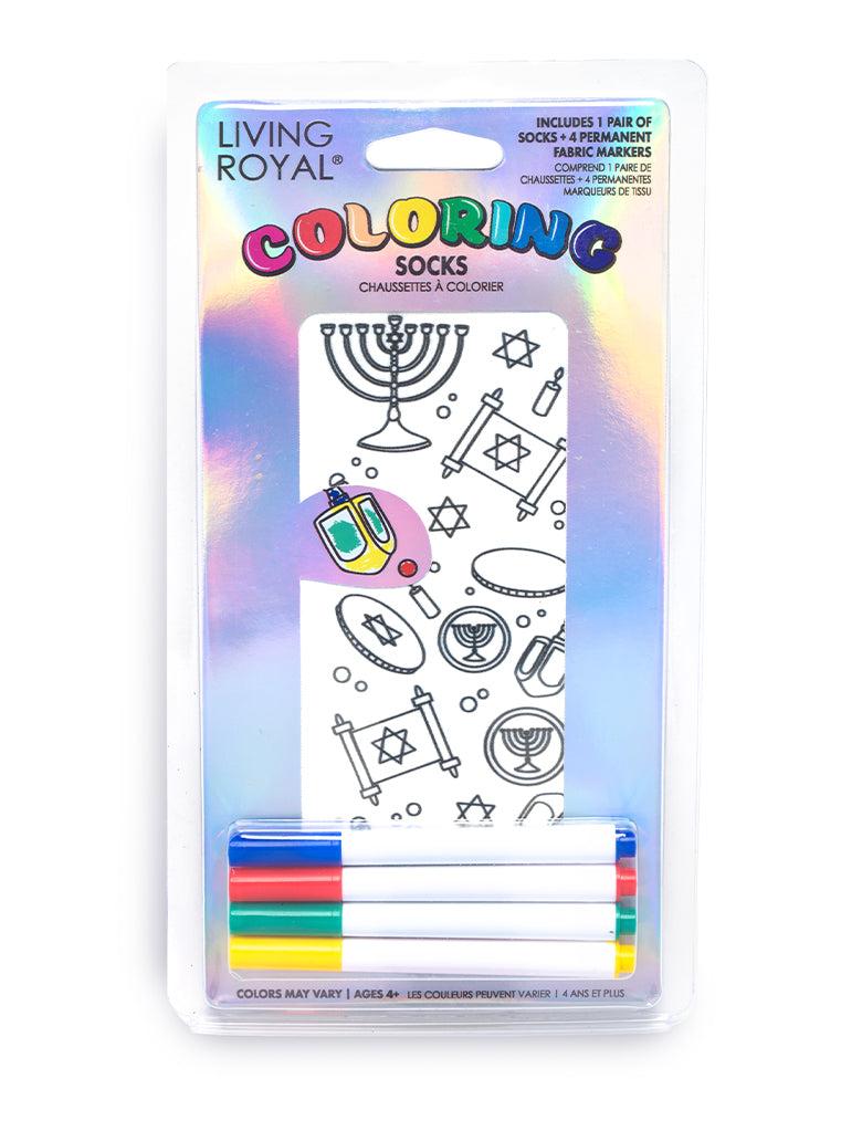living royal Hanukkah Coloring Socks