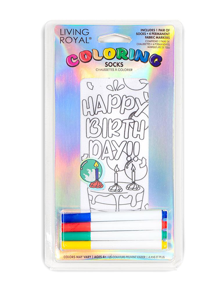 living royal Happy Birthday Coloring Sock