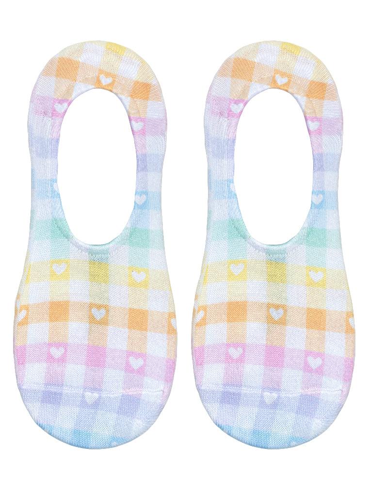 Living Royal Heart Plaid Liner Socks