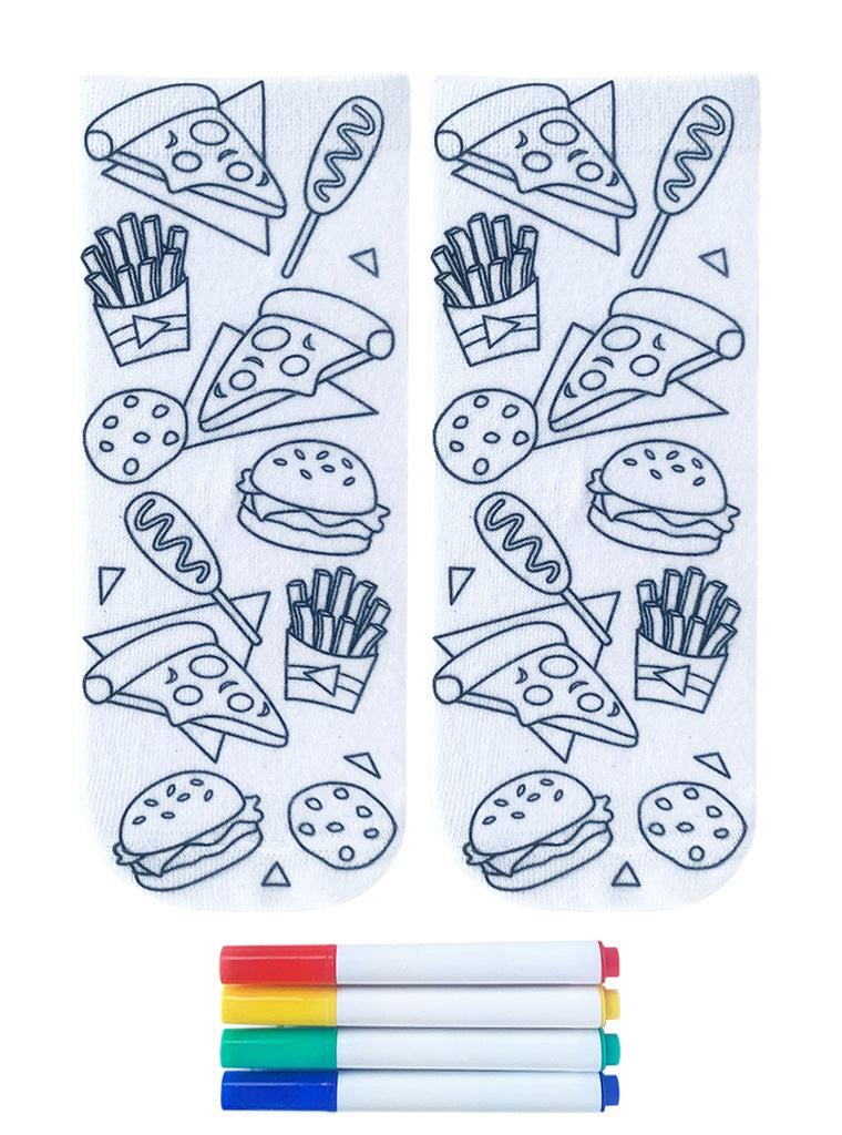 Living Royal Junk Food Life Coloring Socks