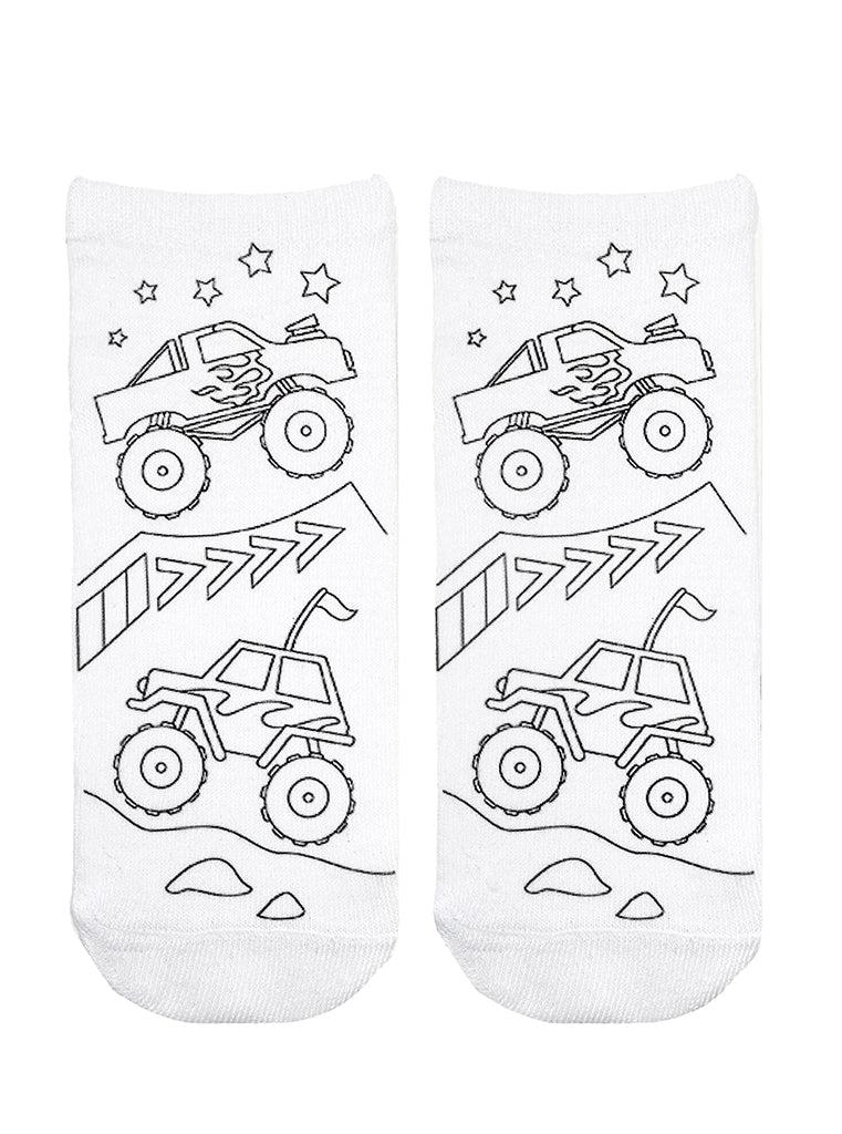 Living Royal Monster Truck Coloring Socks