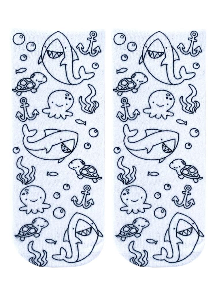 Living Royal Ocean Pals Coloring Socks