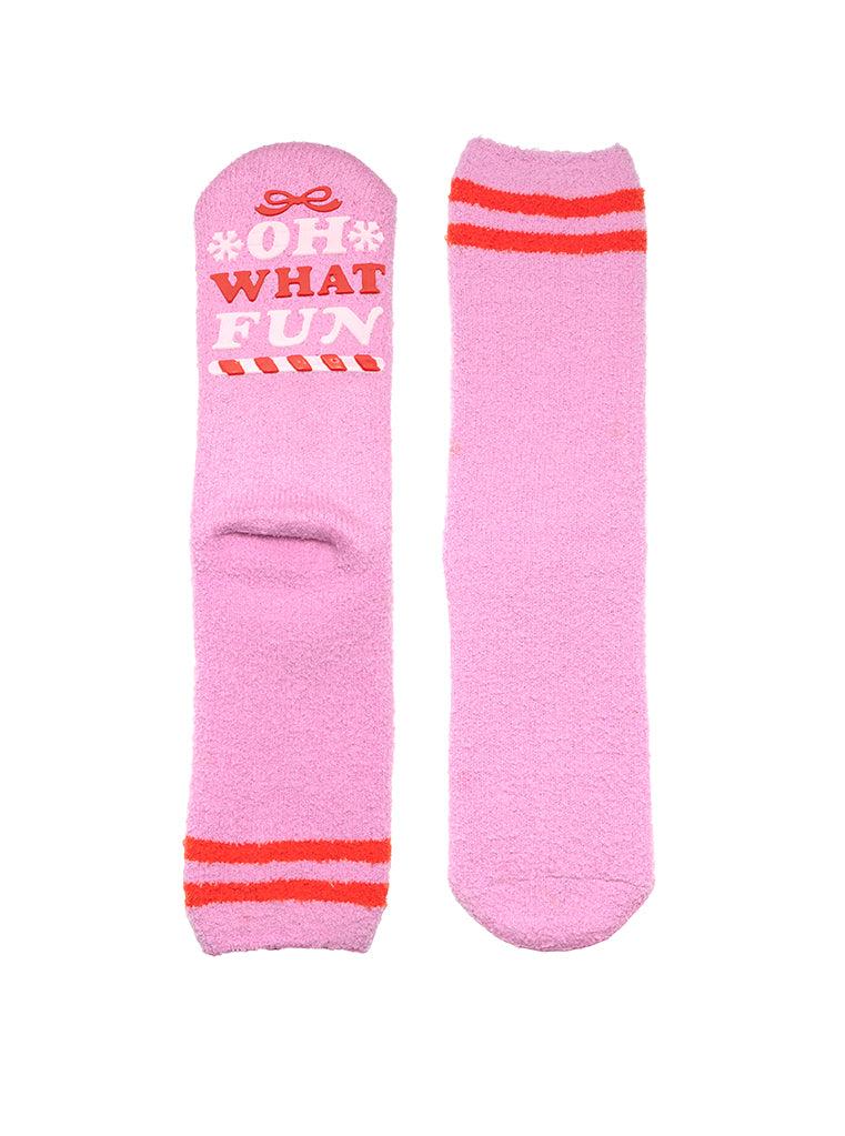 Living Royal Oh What Fun Fuzzy Crew Socks