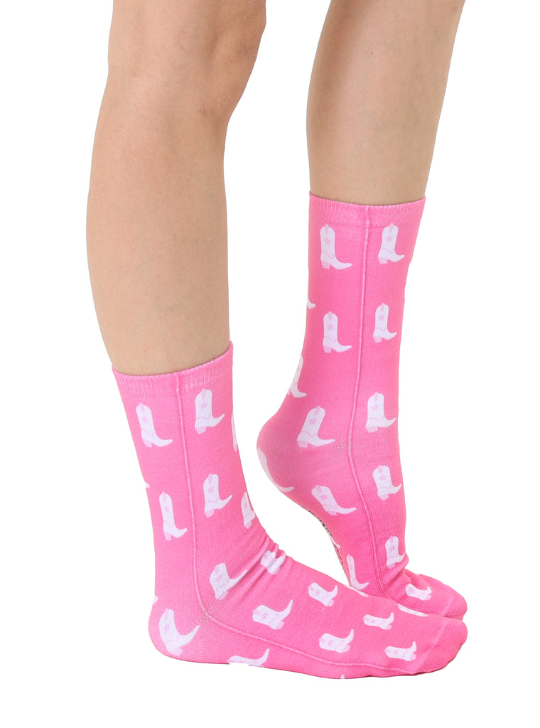 Living Royal Pink Boots Crew Socks