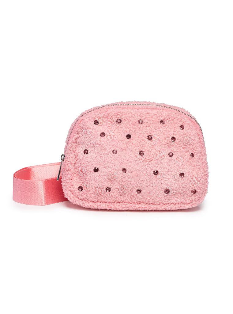 living royal Pink Crystal Belt Bag