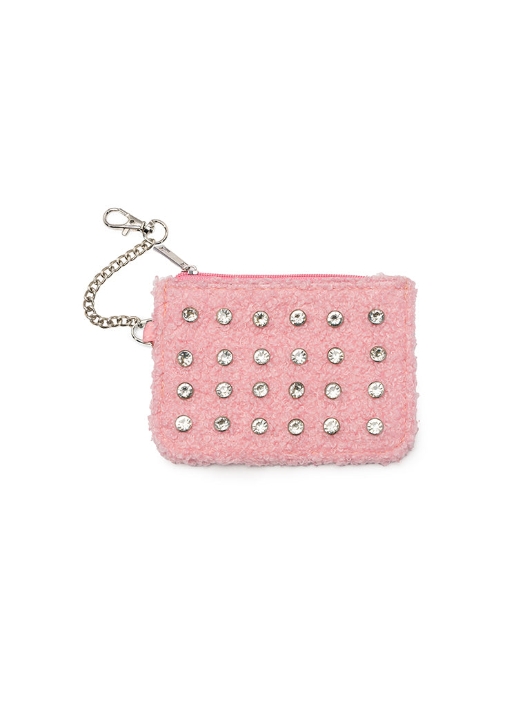 living royal Pink Crystal Key Chain Pouch