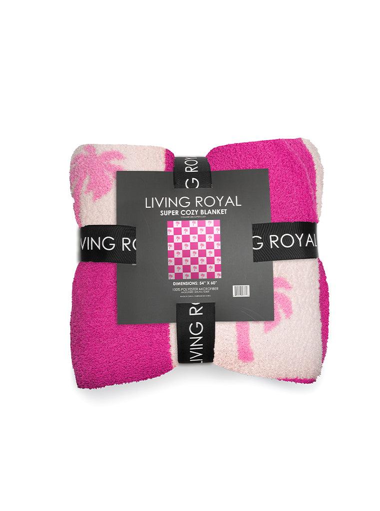 Living Royal Pink Palm Blanket