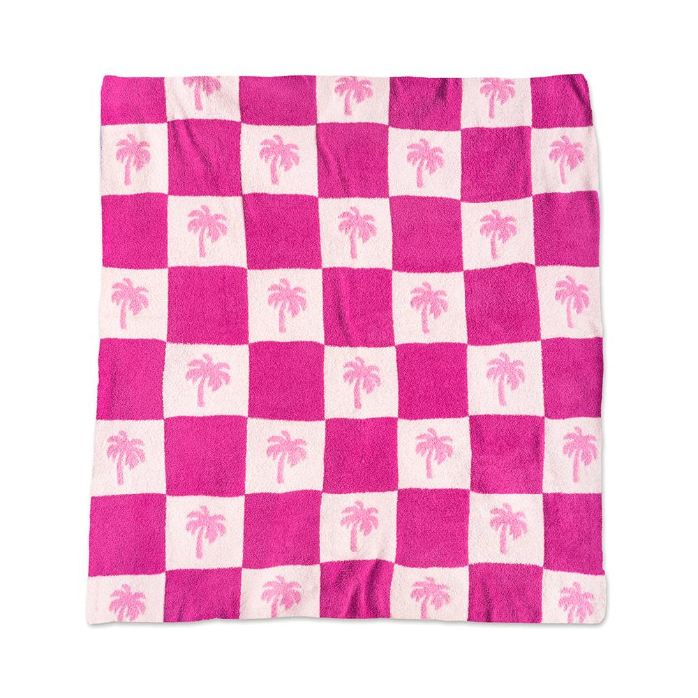 Living Royal Pink Palm Blanket