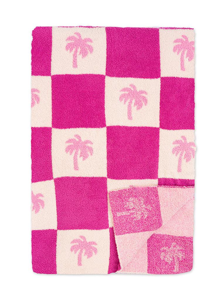 living royal Pink Palm Blanket