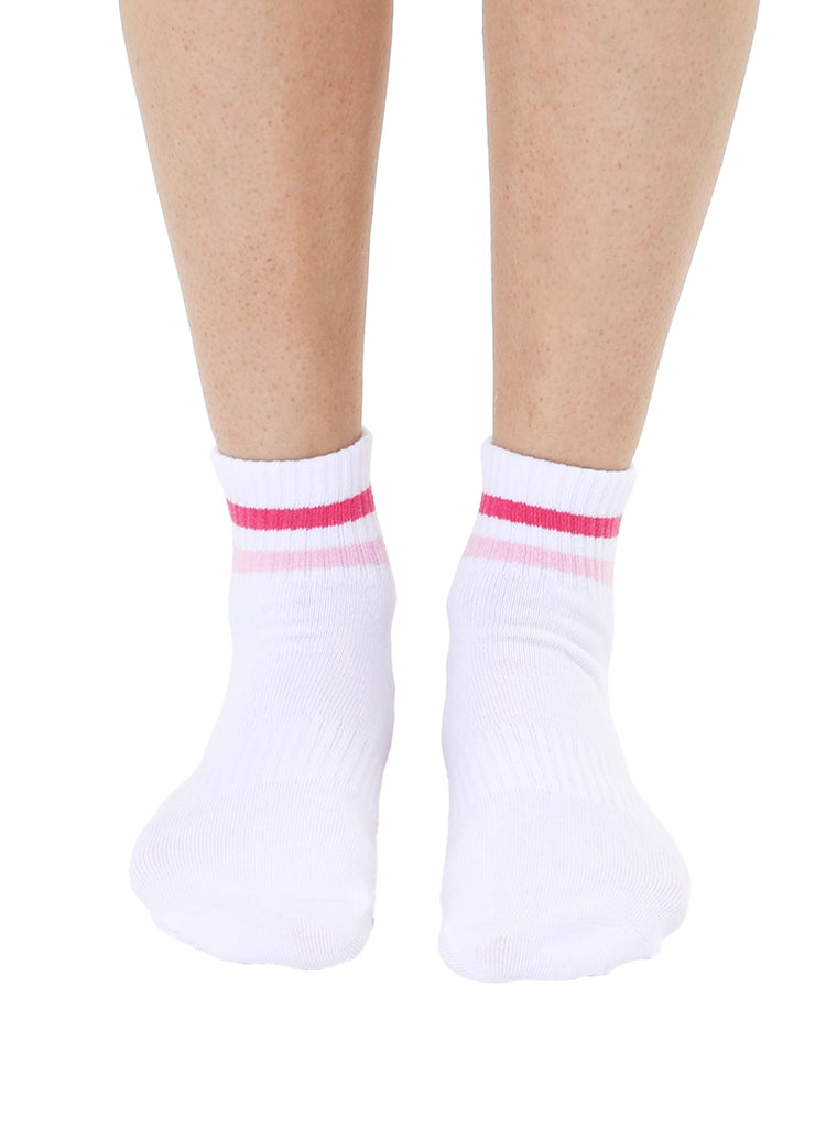 Living Royal Pink Stripe Grip Socks