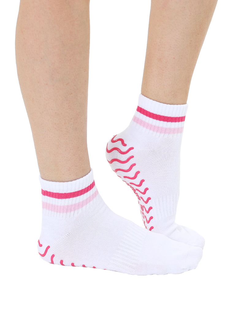 living royal Pink Stripe Grip Socks