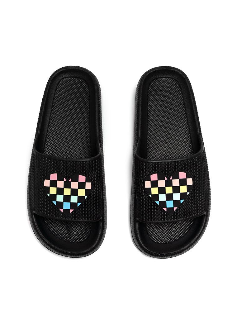 living royal Pool Checker Heart Slides