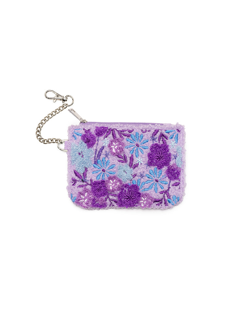 living royal Purple Bloom Key Chain Pouch