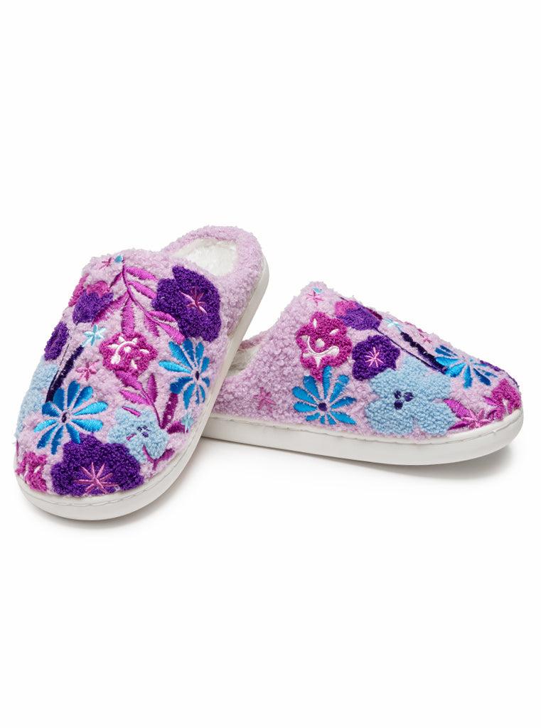 Living Royal Purple Bloom Slippers