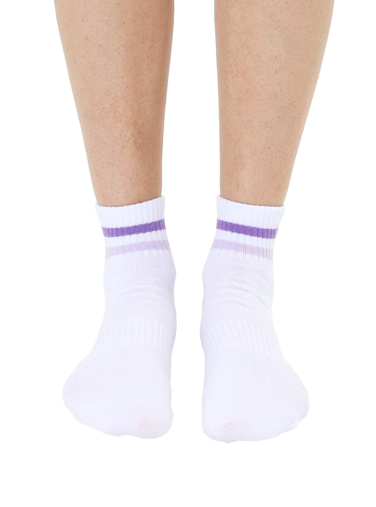 Living Royal Purple Stripe Grip Socks