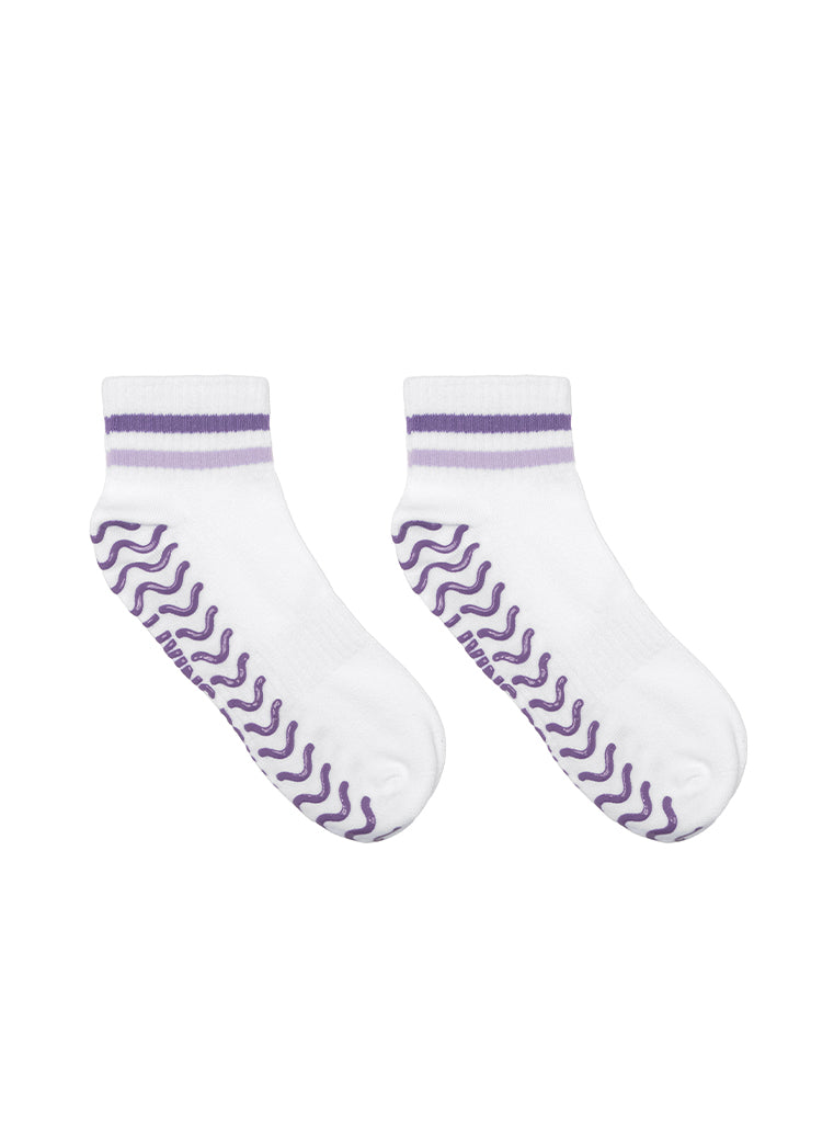 Living Royal Purple Stripe Grip Socks
