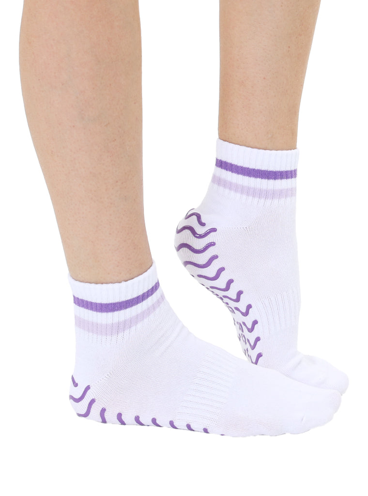 living royal Purple Stripe Grip Socks