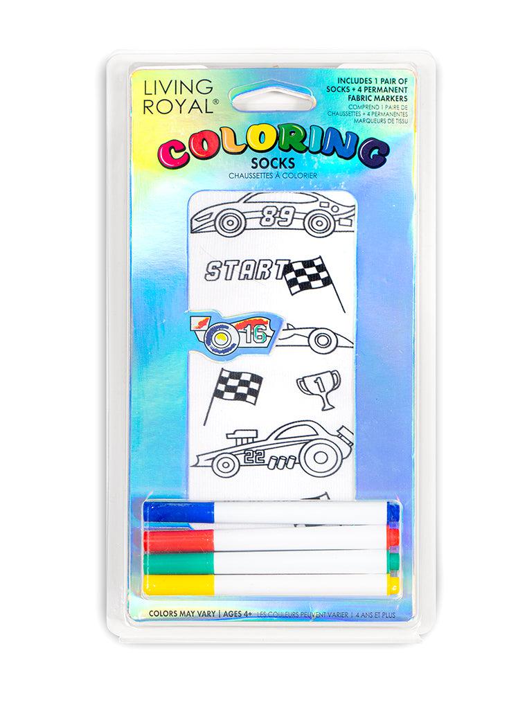 living royal Race Car Coloring Sock