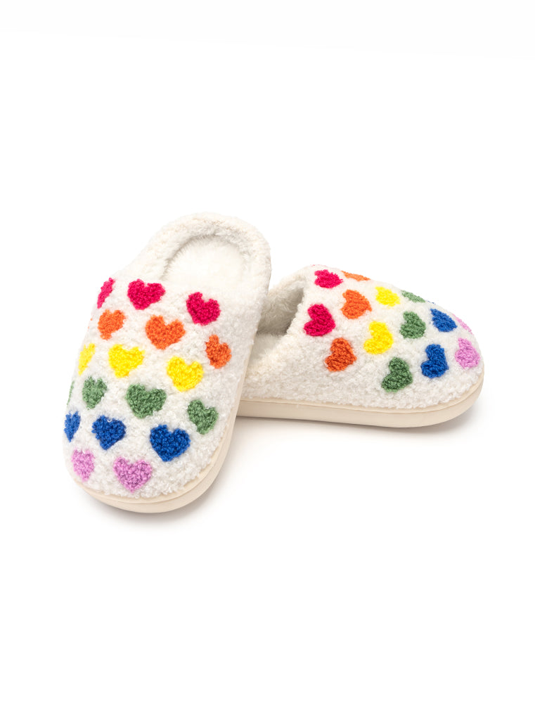 Living Royal Rainbow Heart Kids Slippers