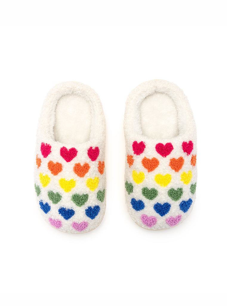 living royal Rainbow Heart Kids Slippers